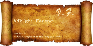 Vághi Ferenc névjegykártya
