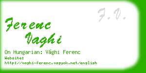 ferenc vaghi business card