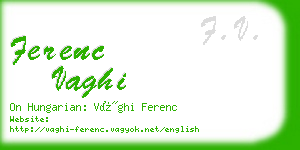 ferenc vaghi business card